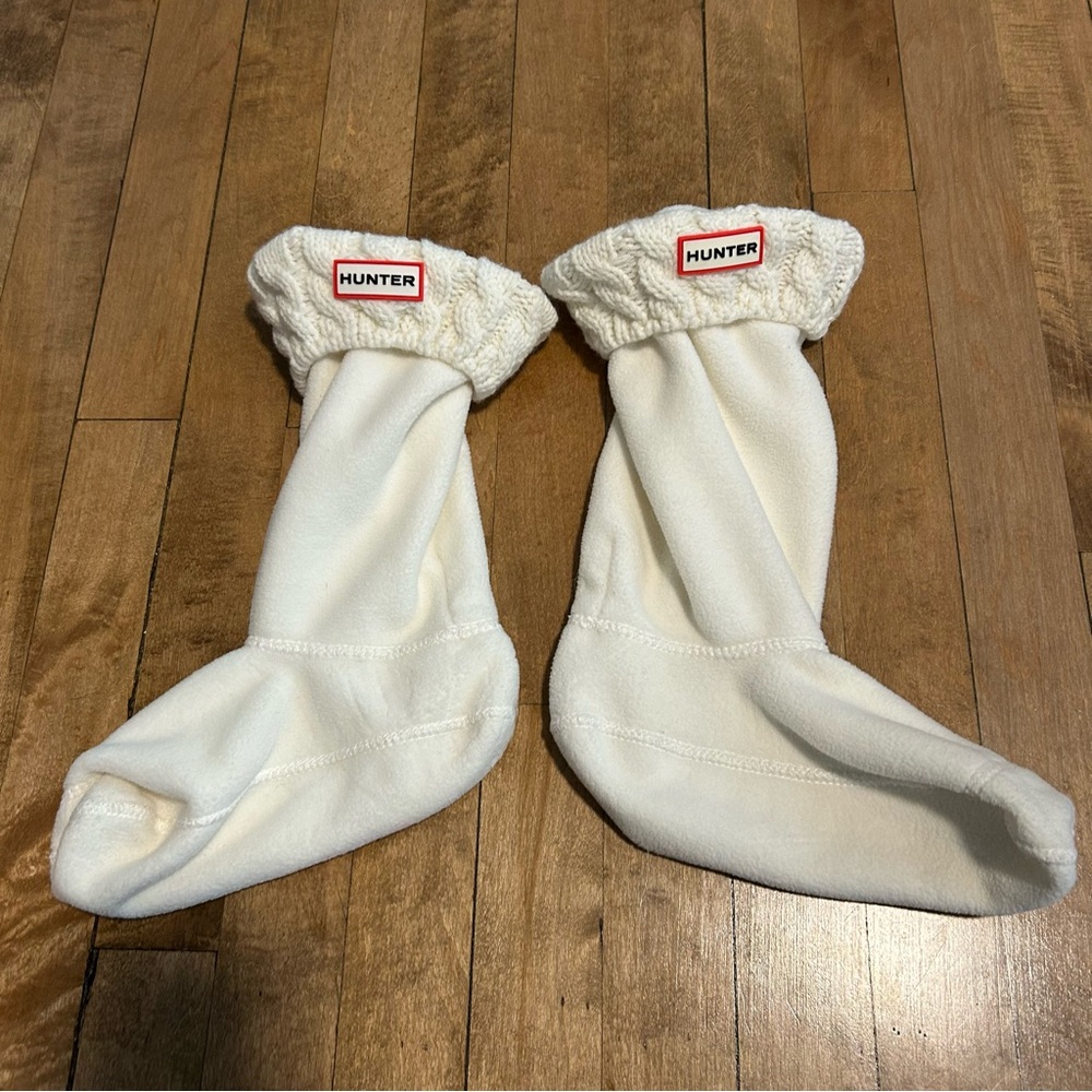 Hunter Cable Knit Boot Socks Cream